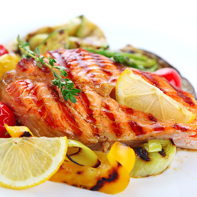 Salmon Steaks with Horseradish Sauce